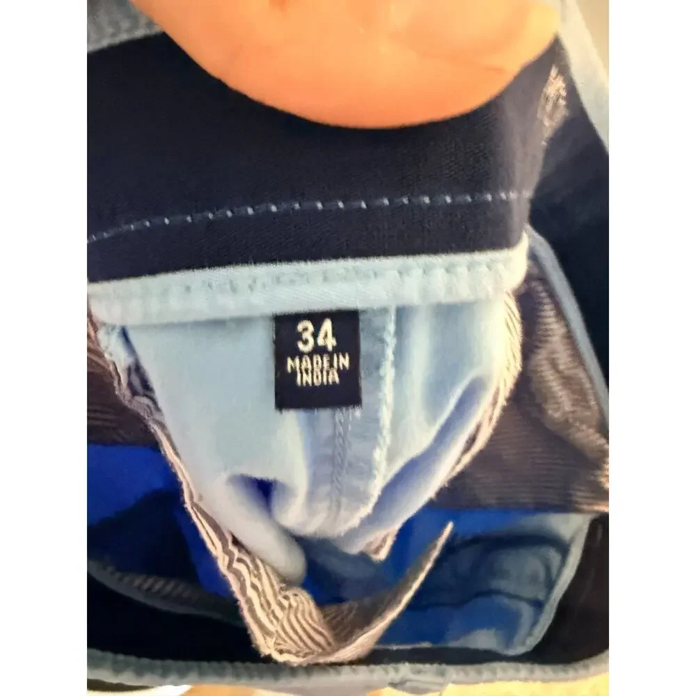 Crown & Ivy Mens Motion Flex Shorts Size 34 Blue Chino Stretch Preppy Cotton